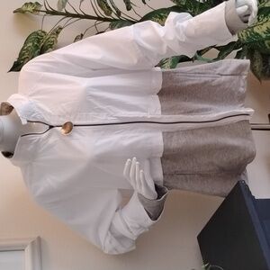 NWT - Avia Women's White and Gray Zip-Up Jacket